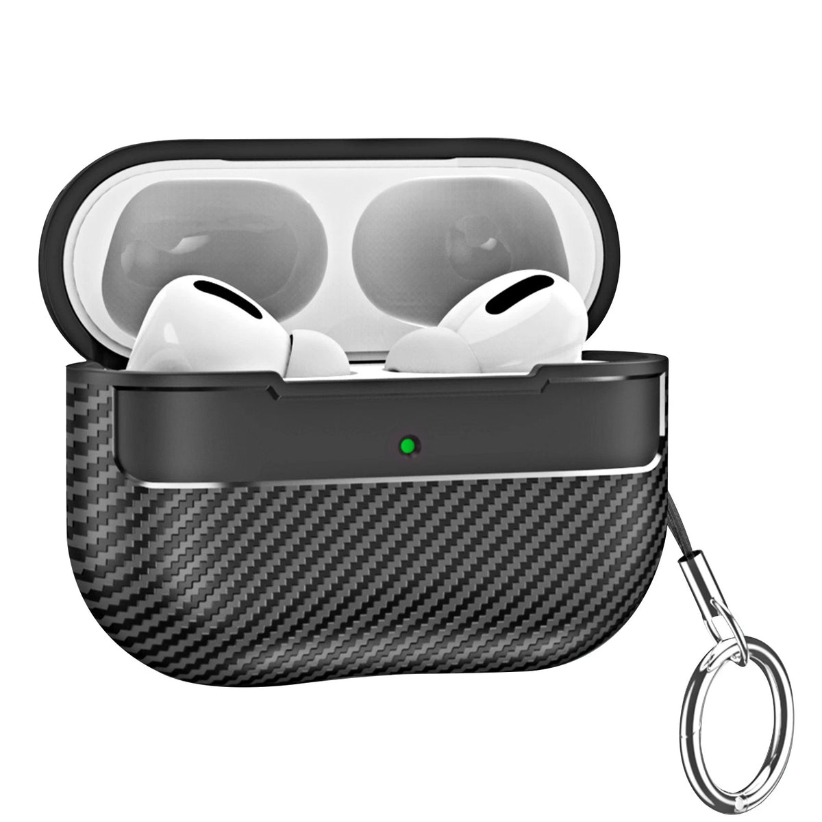Shockproof Carbon Fiber Pattern Keychain Case Cover For Apple Airpods Pro 2nd