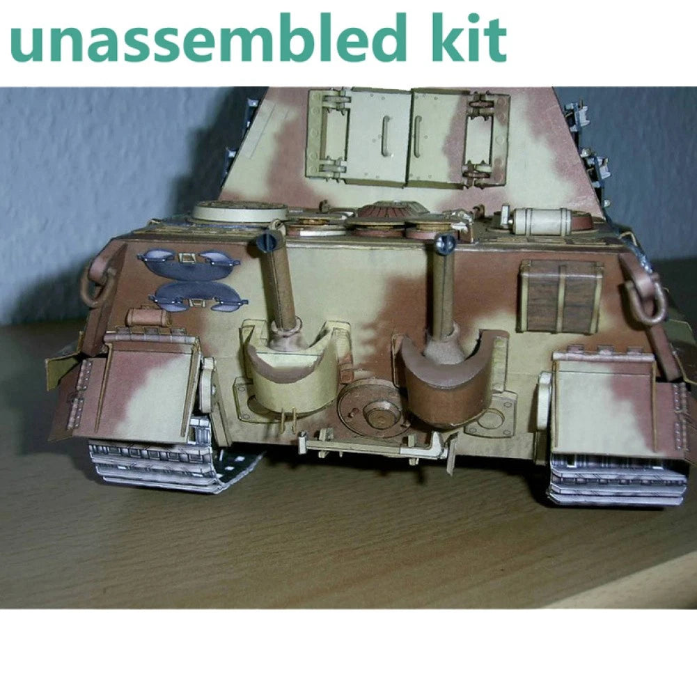 1/25 Paper Jagdtiger Heavy Tank Destroyer Tank Model Unassembled Collection Kit