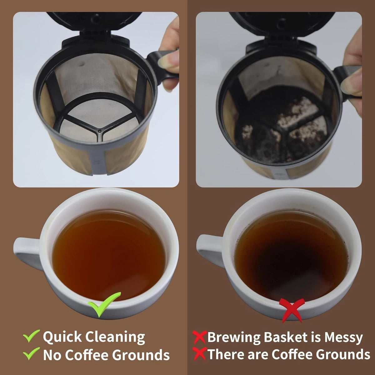 Black Permanent Coffee Filter & 100Pcs Paper Filters Compatible