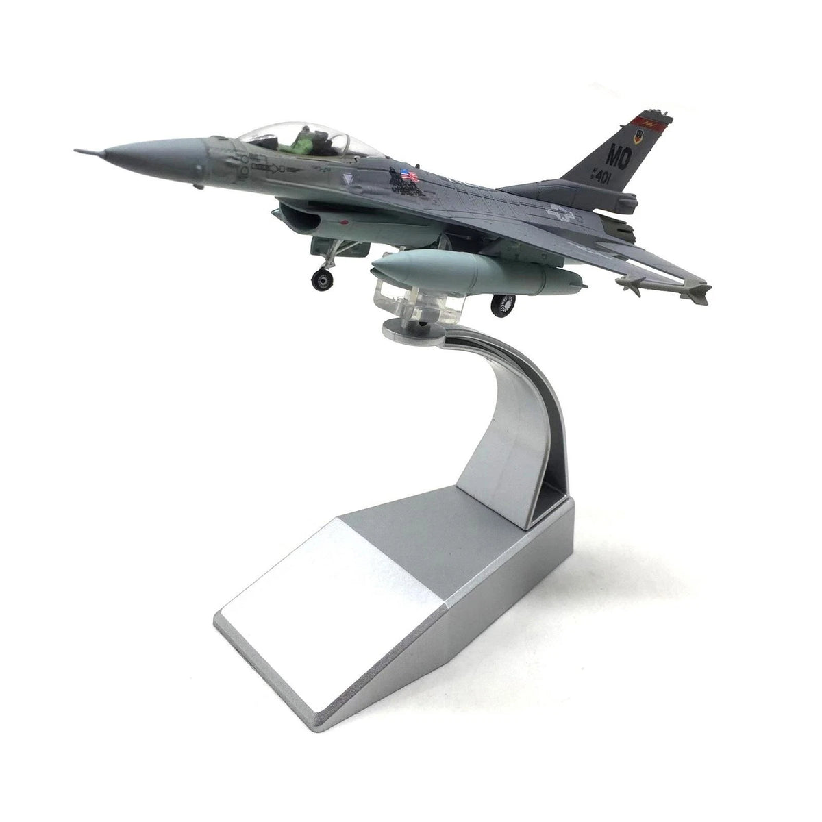1:100 F-16C Fighter Diecast Metal Finished Aircraft Model With Display Stand
