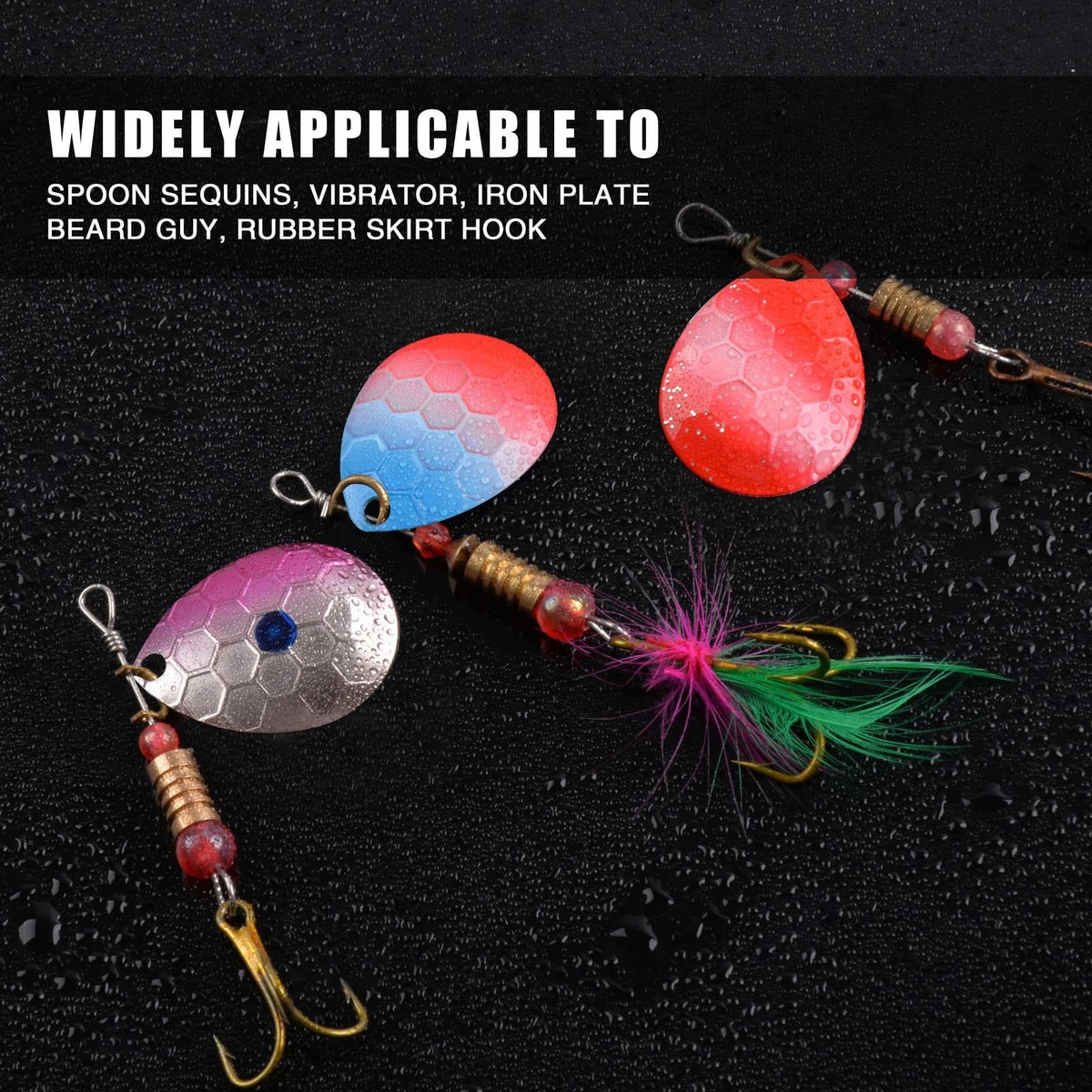 Fishing Spinner Blades 40pcs Colorado Inline Medium, Multi Color