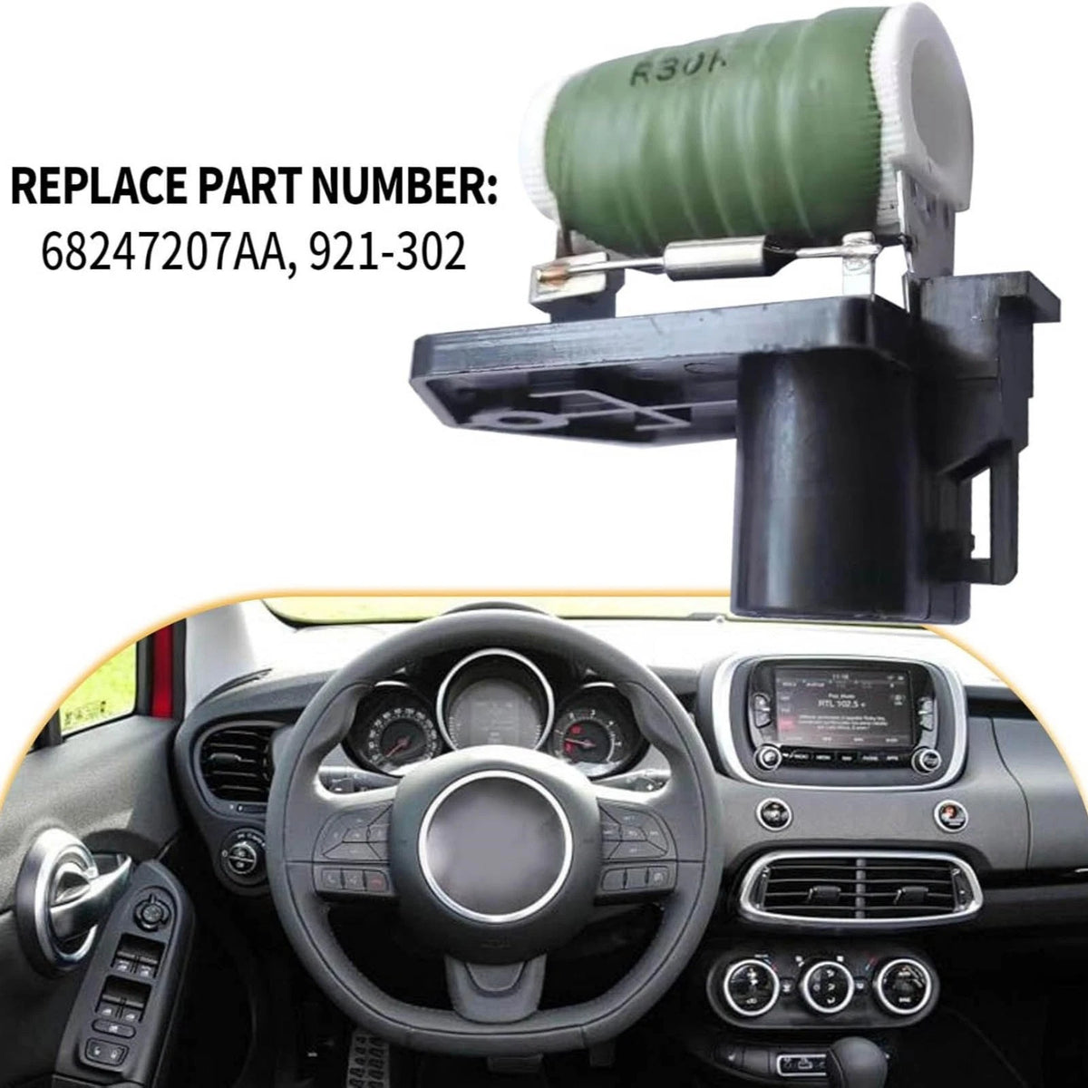 Cooling Fan Resistor 68247207AA For Jeep Renegade Fiat 500X Replacement Part
