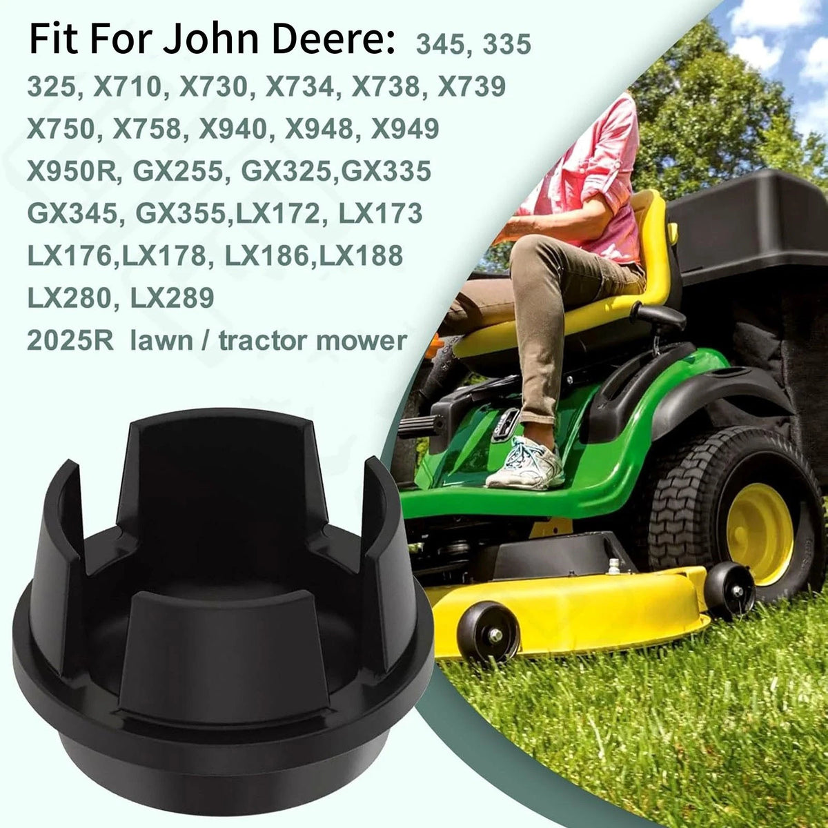 Wheel Hub Cap Replacement Set for John Deere Front Mower Models F710 and F725