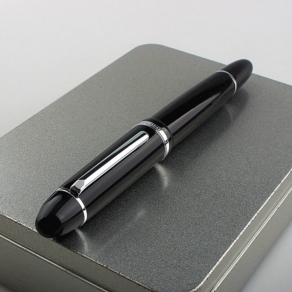 Jinhao X159 Fountain Pen Gift Black With Silver Clip Fine Nib Acrylic Screw Cap