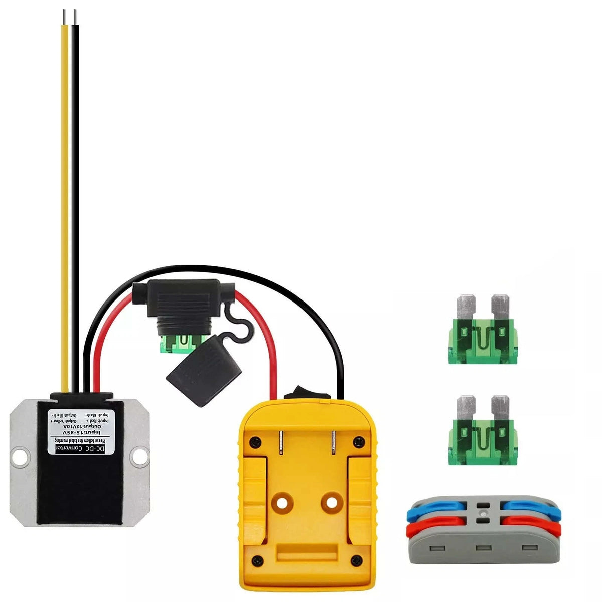 1 Peak 100W Step Down Converter for DeWalt 20V Power Wheels Battery Adapter DC