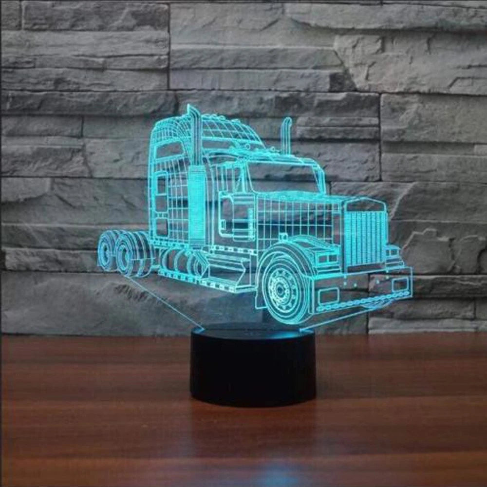 7-Color Changing 3D Illusion Table Desktop Remote Control LED Night Light Lamp