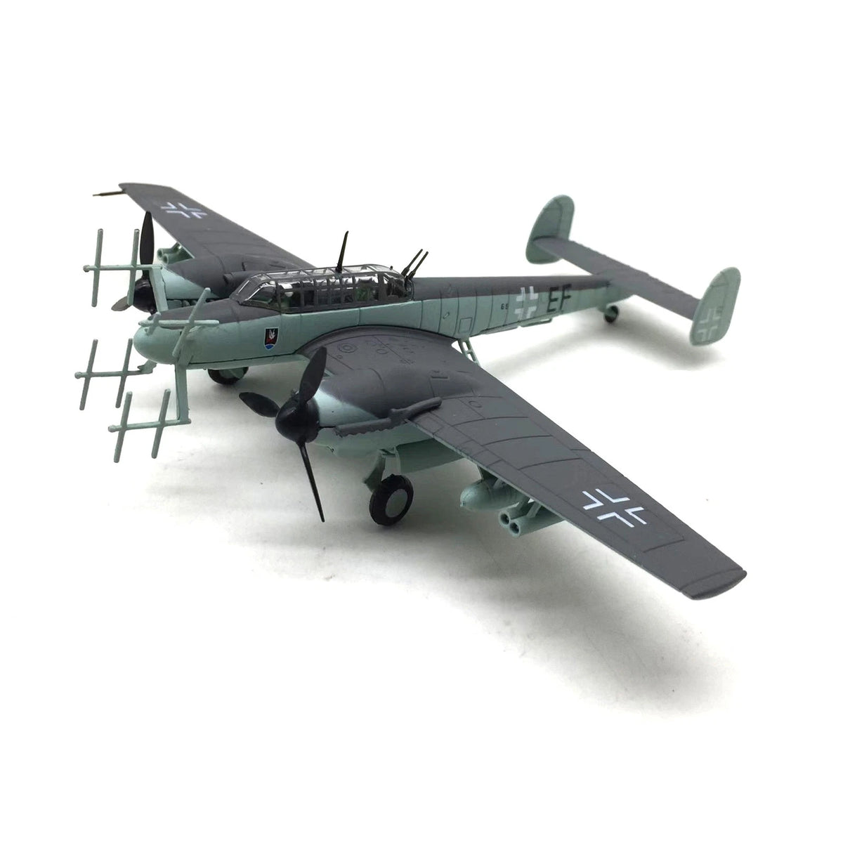 WWII German Bf-110 Fighter G-4 Night Fighter Model 1:100 Alloy Aircraft Model