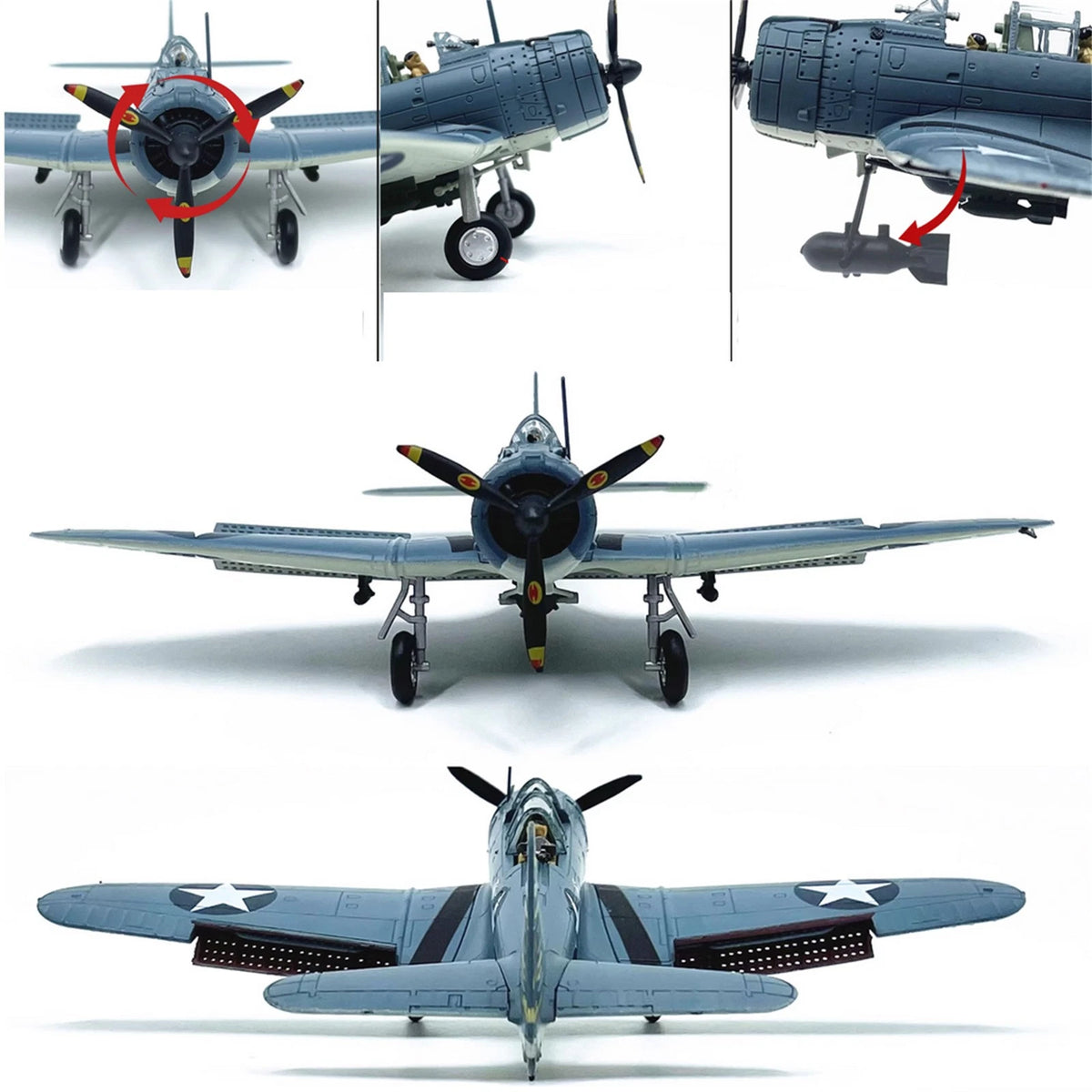 1/72 US SBD-3 Dive Bomber Fighter Alloy Aircraft Model Military Plane Collection