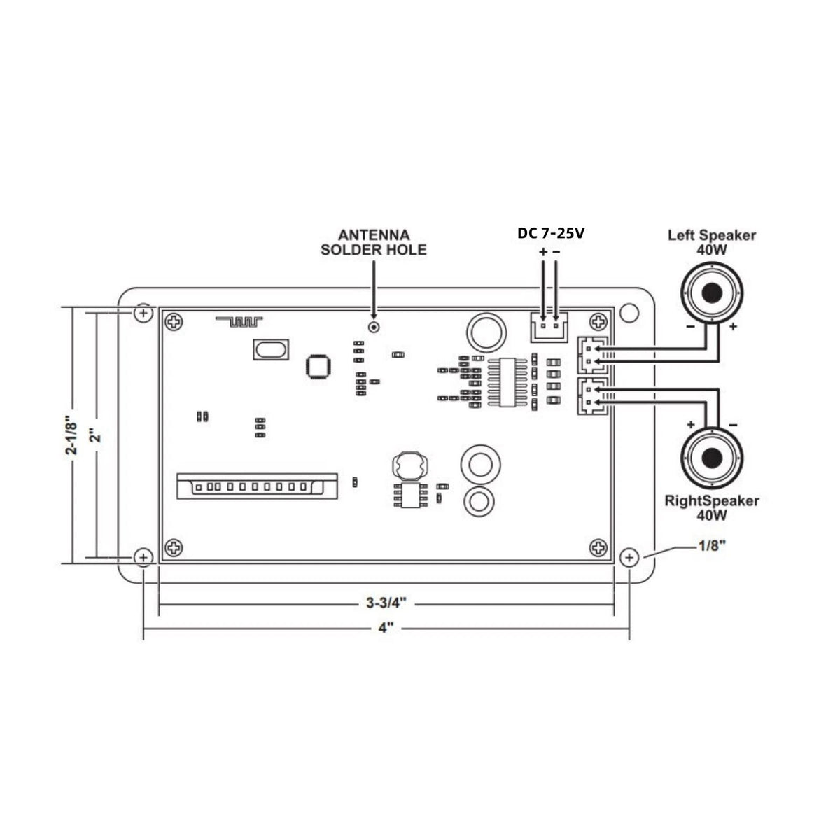 Audiophile-Grade Amplifier Decoder Board BT 5.0 2*40W Amplifier MP3/WMA/WAV