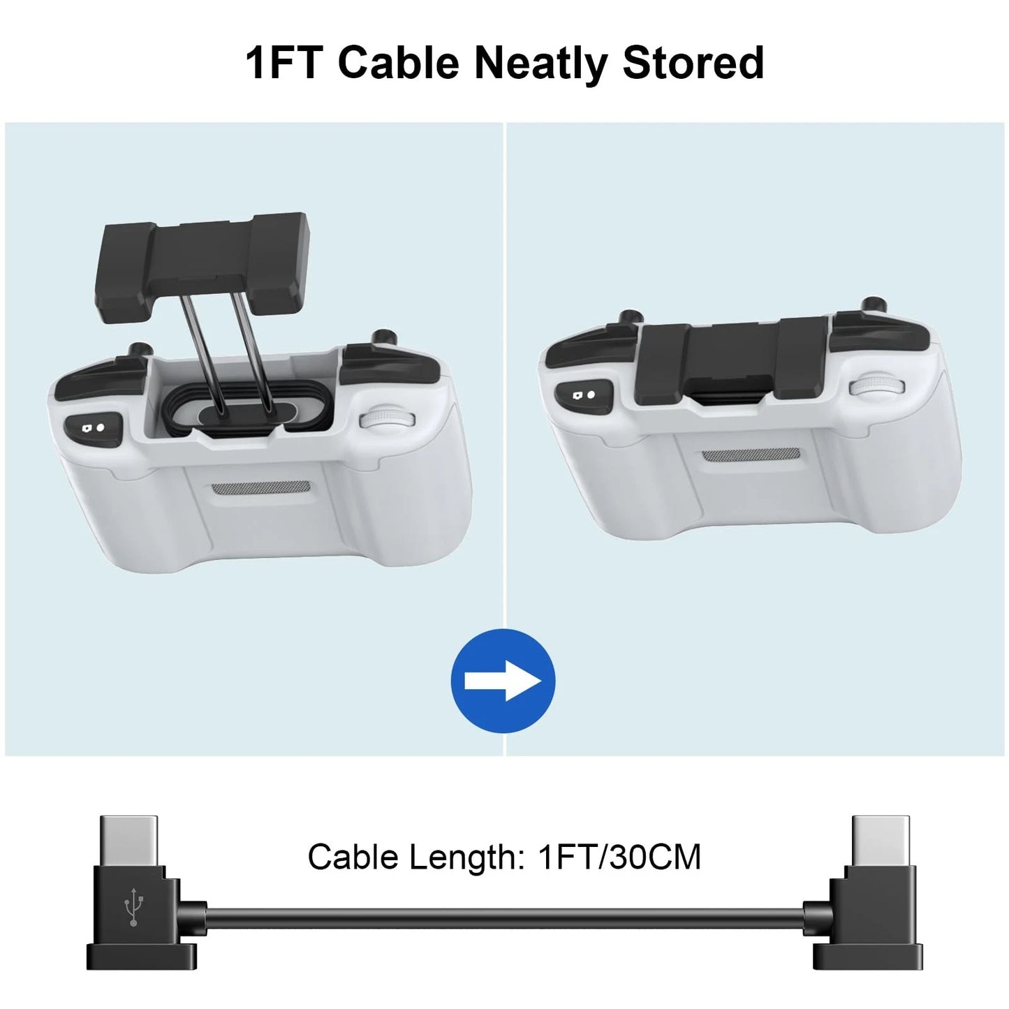 1FT USB C to USB-C Remote Controller Cable for DJI Mavic 3 Mini 2 C C
