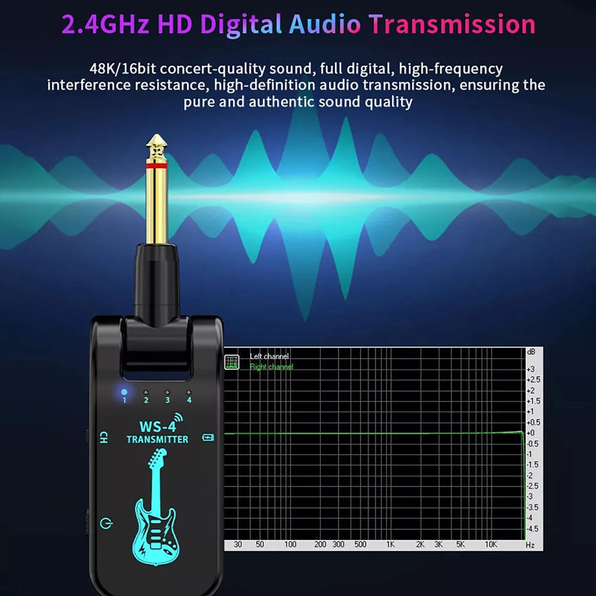 High Quality 2.4G Wireless Guitar Rechargeable Transmitter And Receiver