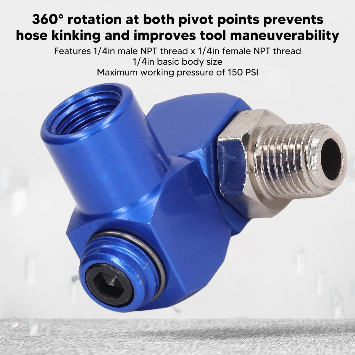 1/4" Inch NPT 360° Swivel Air Hose Connector Pressure Adapter Pneumatic Tool
