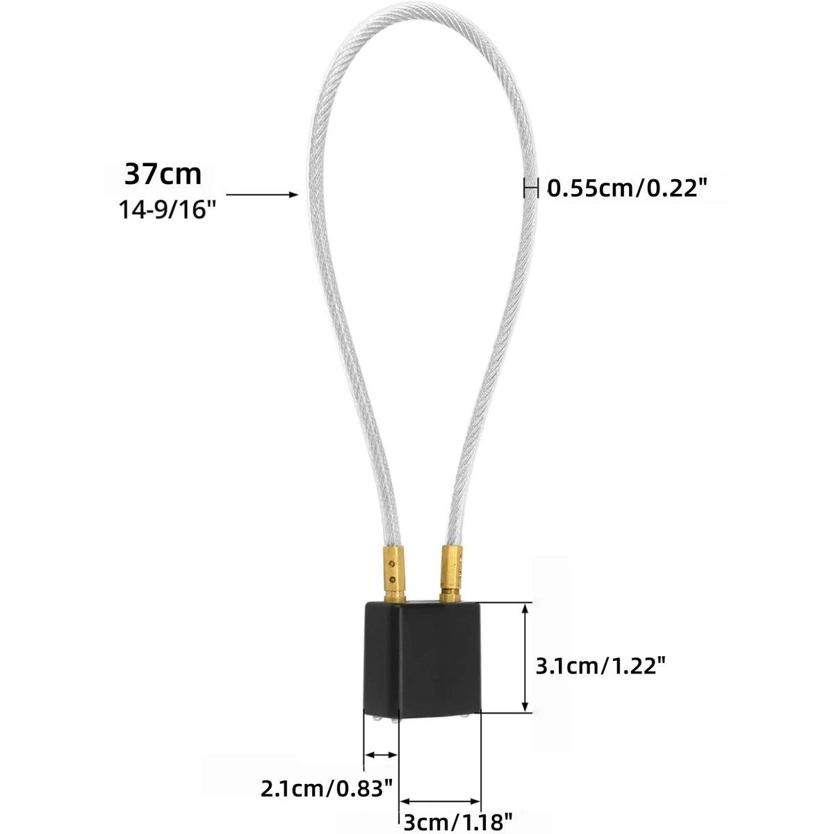2 Pack Black Helmet Lock with Cable for Motorcycle Keyed Alike 37cm Length