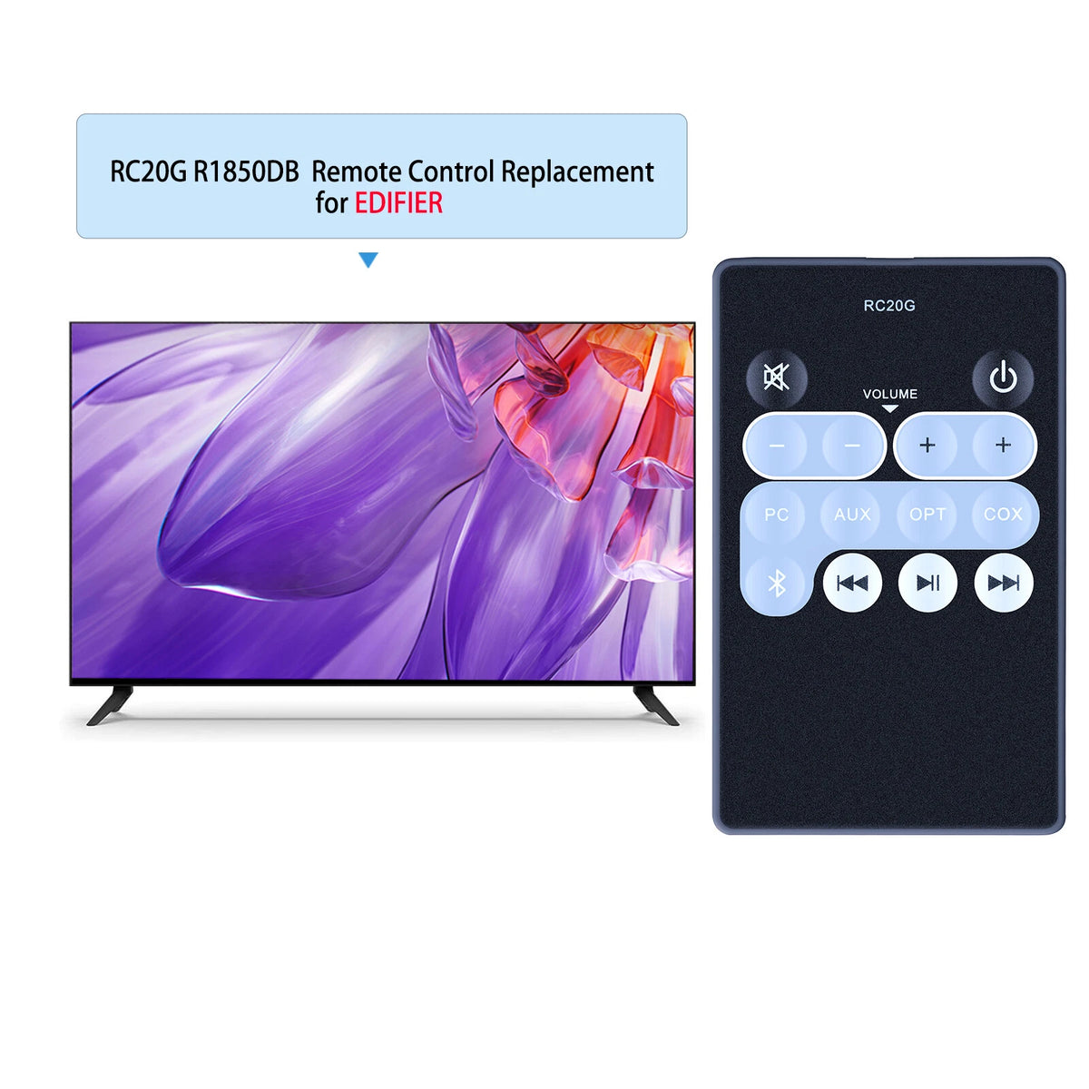 RC20G Remote Control For Edifier R1850DB Active Bluetooth Bookshelf Speakers