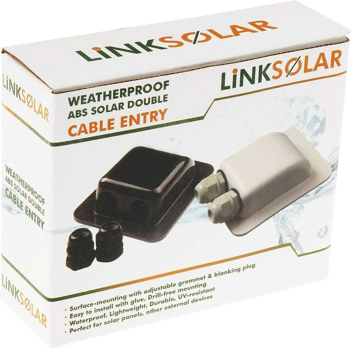 Weatherproof ABS Solar Double Cable Entry Gland 2mm² to 6mm², White