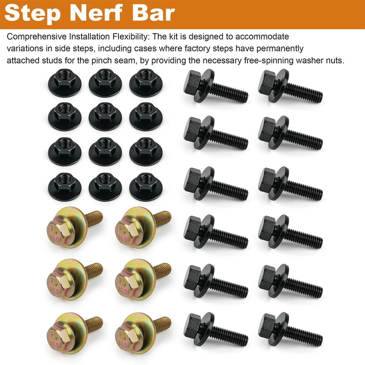 Heavy-Duty Mounting Hardware for Jeep JK & JL 4-Door Side Steps