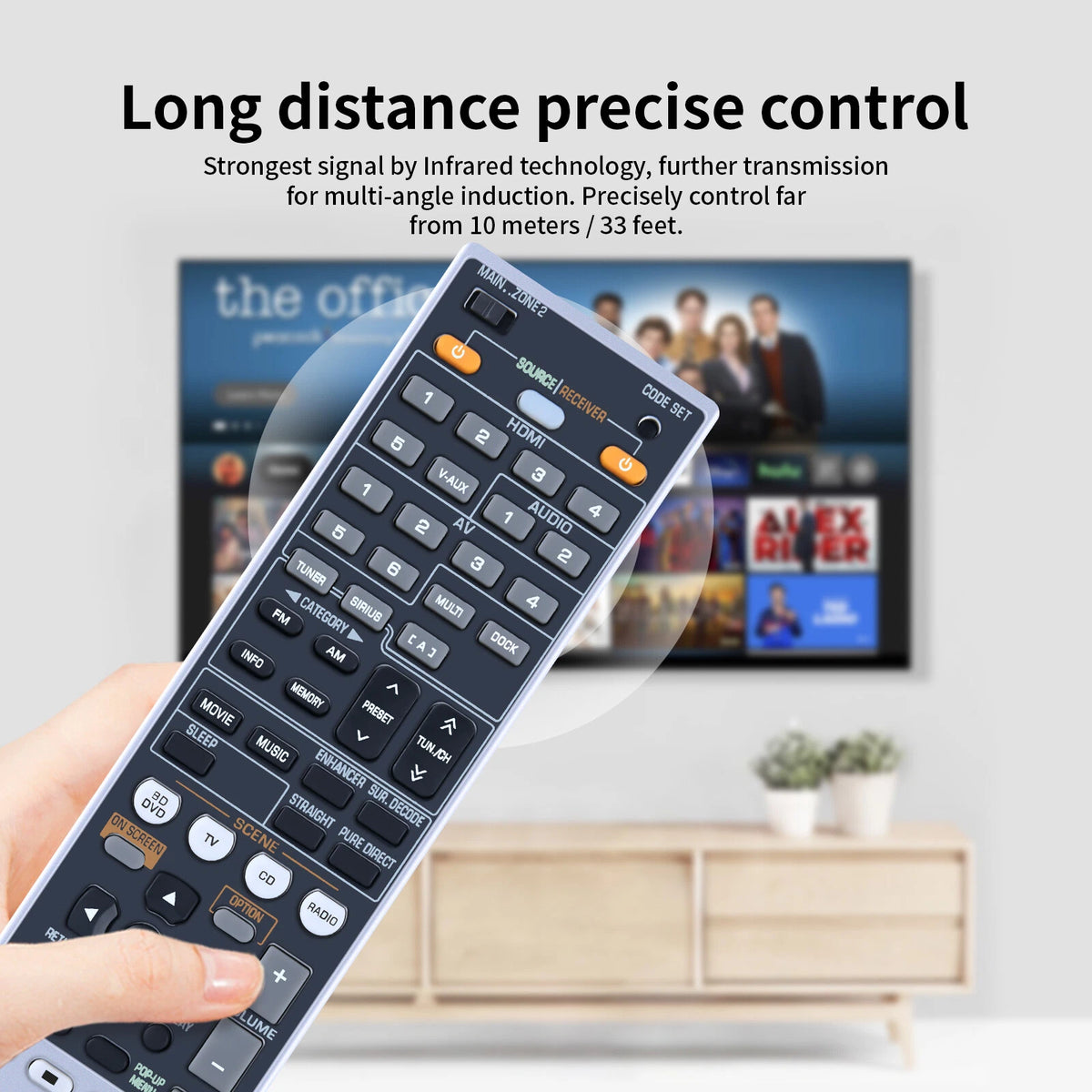 RAV336 WT92720 US Remote Control For Yamaha RX-A700 RX-V667 RX-V771 HTR-6063