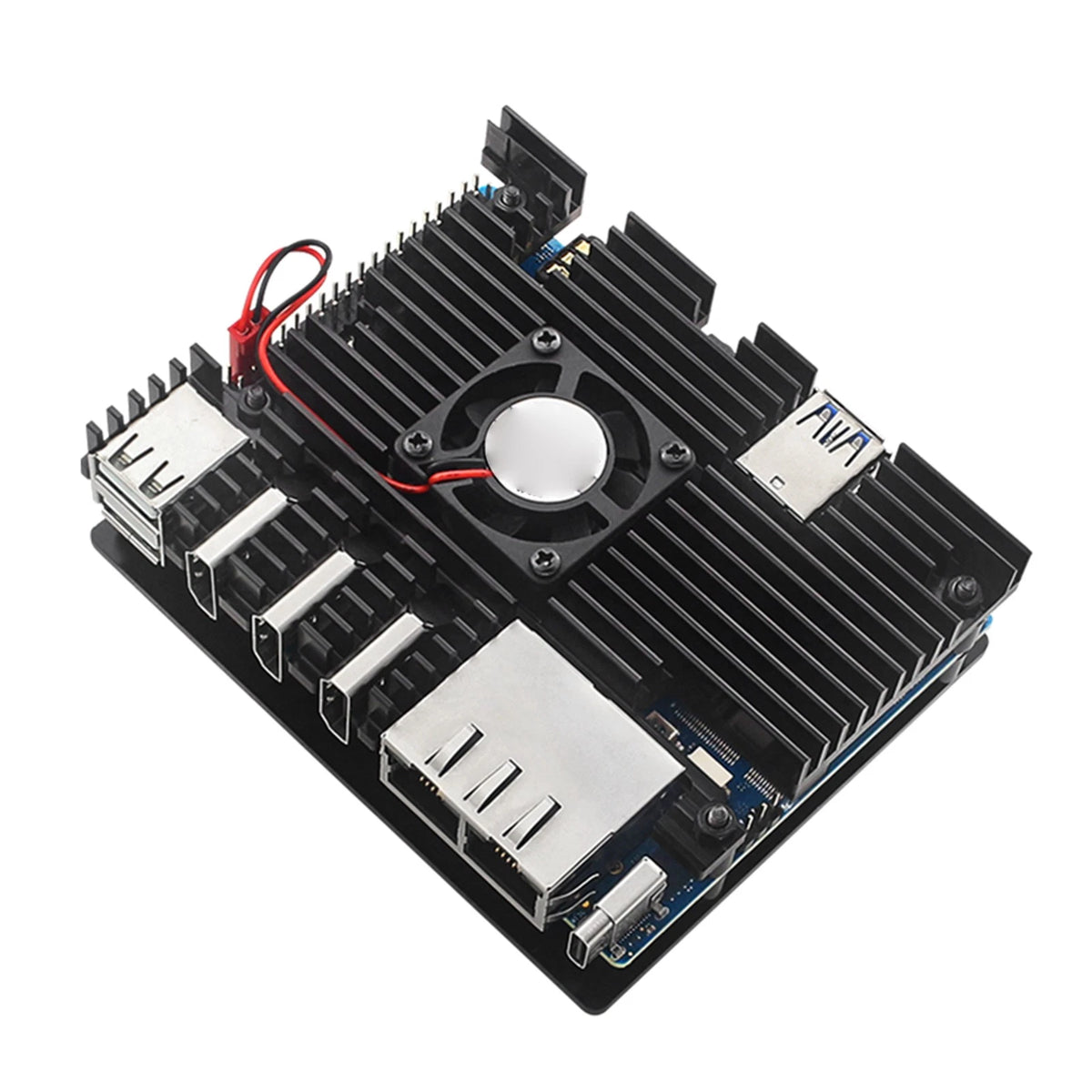 For Orange Pi 5 Plus Case+Cooling Fan Active Passive Cooling Radiator/Heatsink