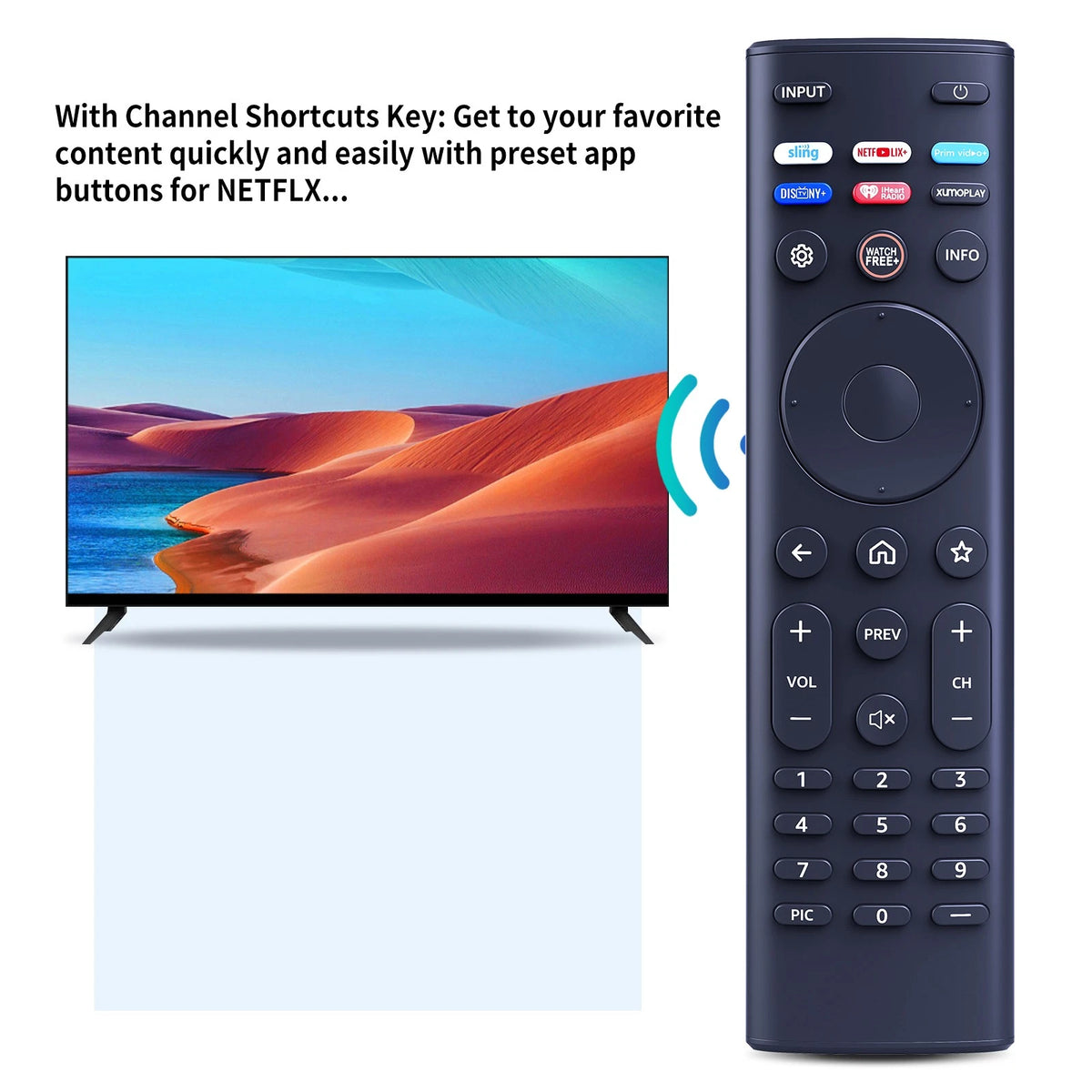 XRT140 V8 Replace Remote Control For VIZIO TV VFD40M-08 VFD43M-0804 (V8)