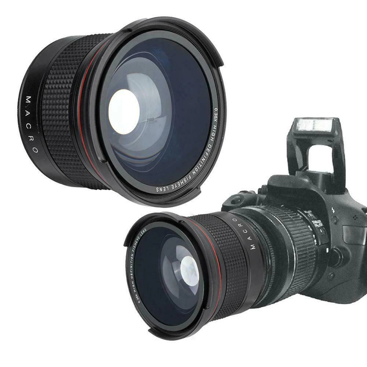 58mm 0.35X Fisheye Camera Lens Wide Angle For Canon Rebel T7 EOS 80D 77D 70D