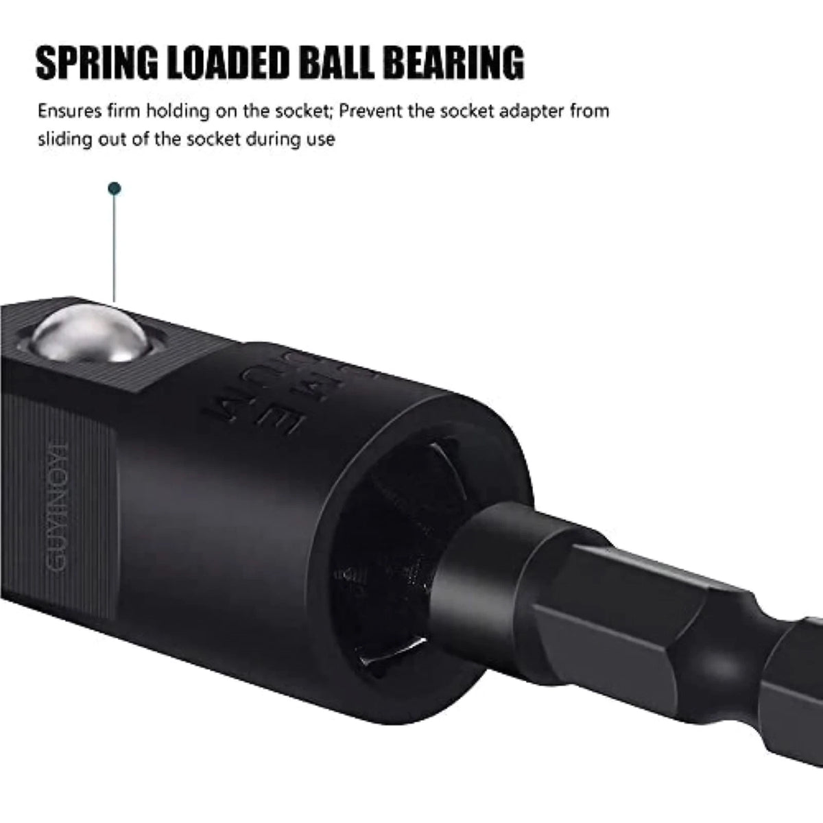 3pcs 360 Degree 1/4in Hex Shank 1/4in 3/8in 1/2in Extension Socket Adapter