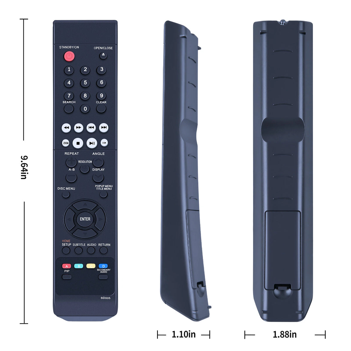 BD005 Remote Control For Insignia Player NS-BRDVD3 NS-BRDVD4-CA