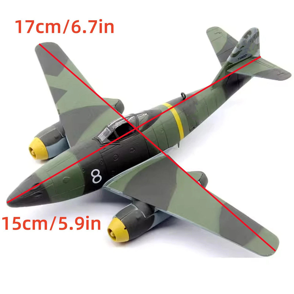 High Simulation 15cm Alloy 1/72 German Messerschmitt Me-262 Fighter Model