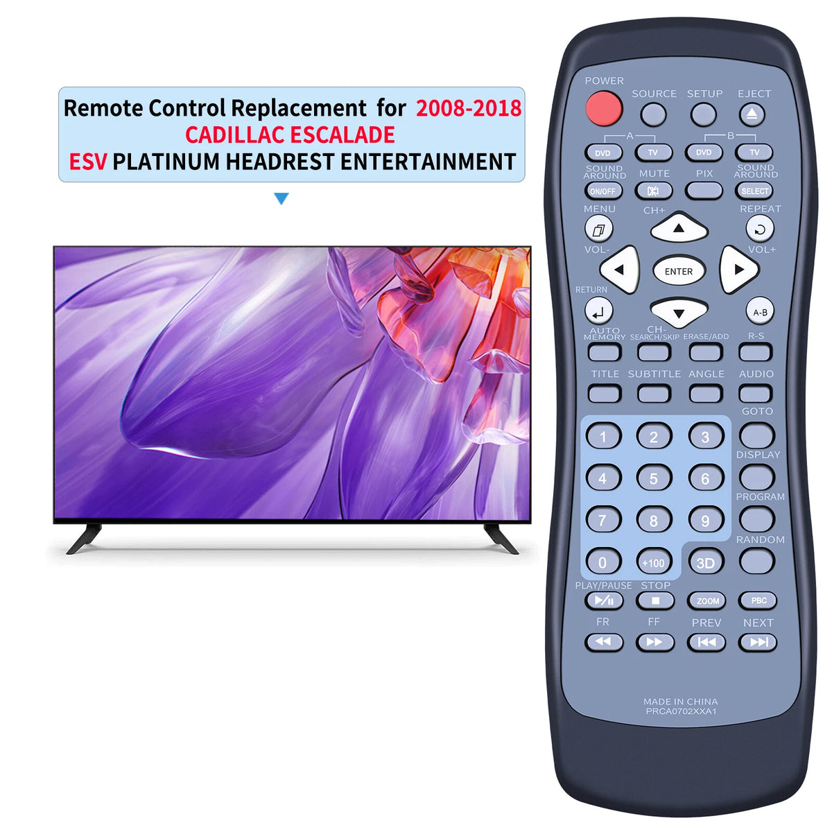 Remote For 2008-2018 Cadillac Escalade ESV Platinum Headrest Entertainment