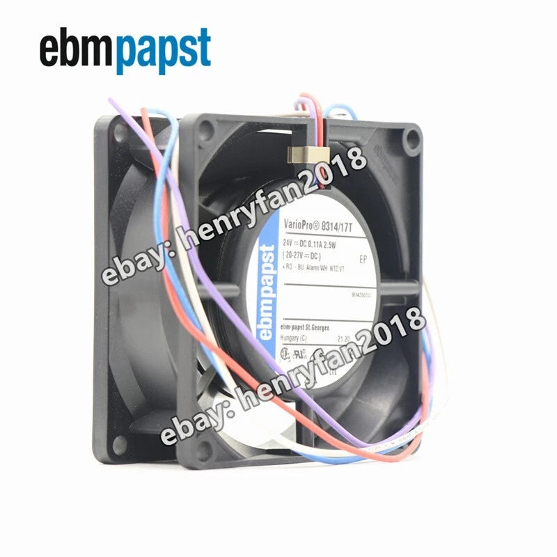 ebmpapst 8314/17T Axial fan DC 24V 2.5W 0.25A 80*80*32mm 105mA Cooling fan
