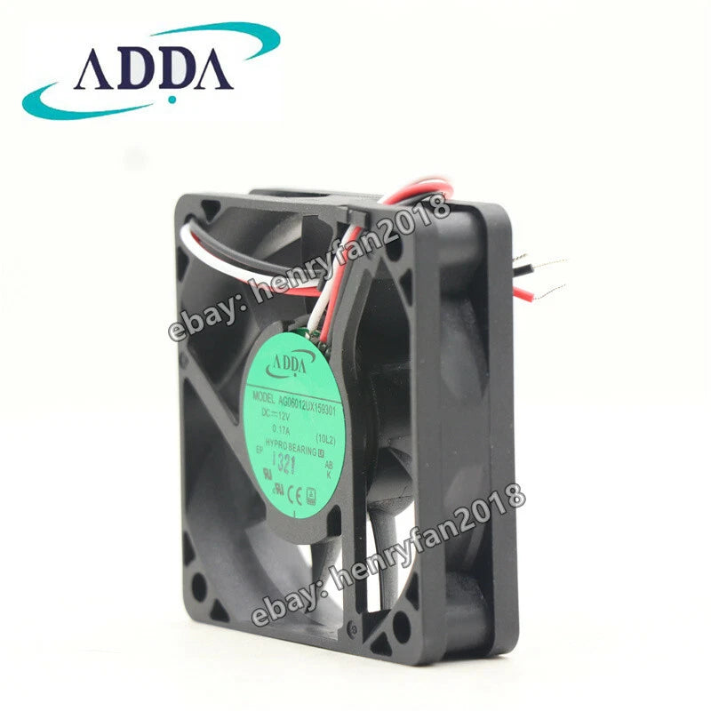 ADDA AG06012UX159301 Axial Fan 12VDC 0.17A 60*60*15MM 3-wire Case Cooling Fan