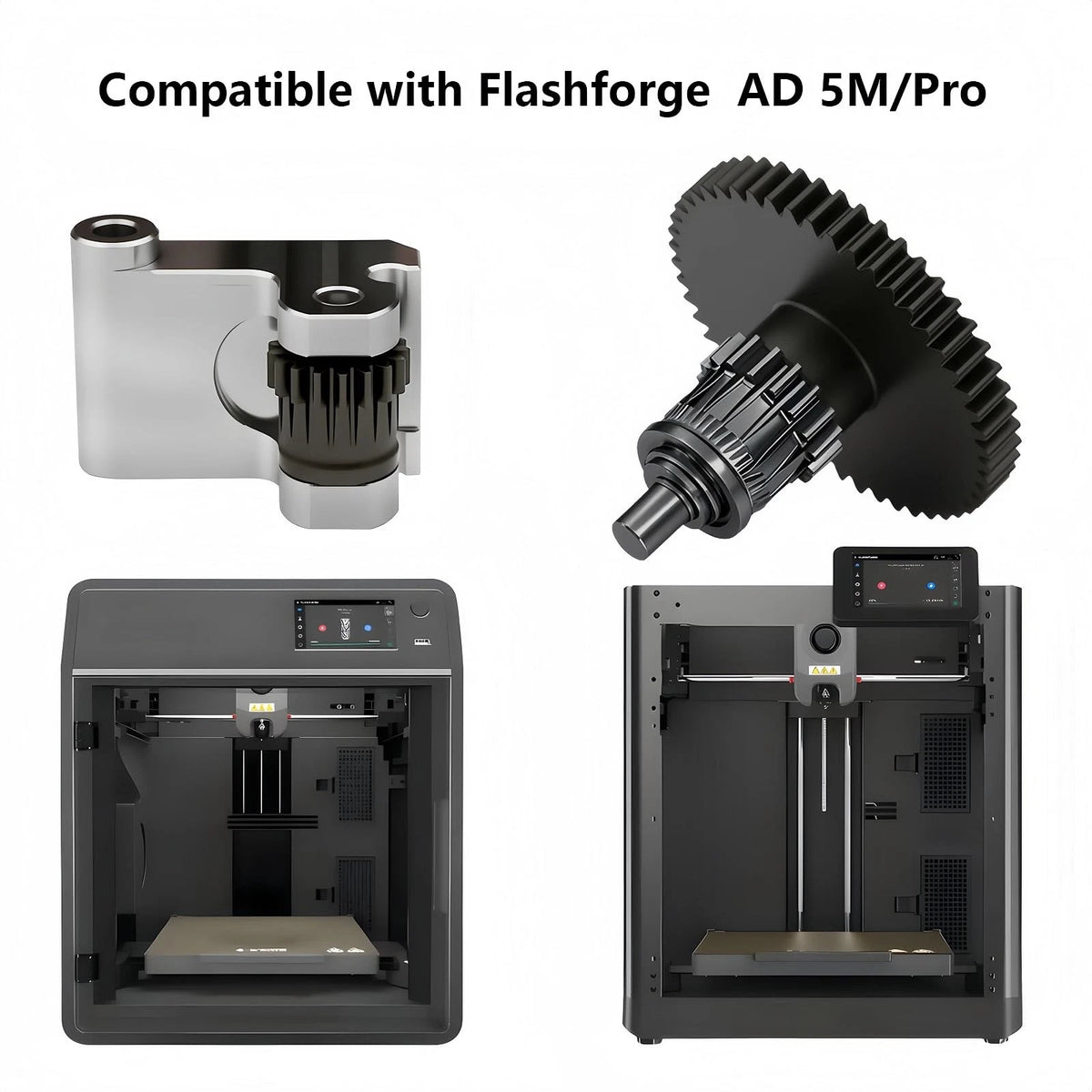Hardened Steel Extruder Gear Kit for Adventurer 5M, 3D Printer DLC Nano...