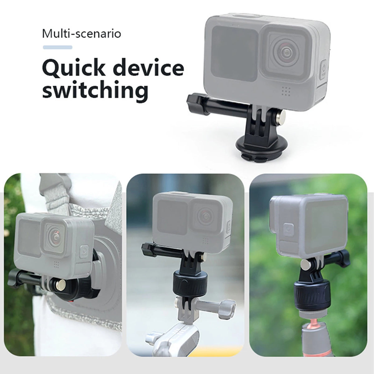 Magnetic Mount Quick Release Adapte for GoPro Hero 12 11 10 9 8 7 Replace Parts