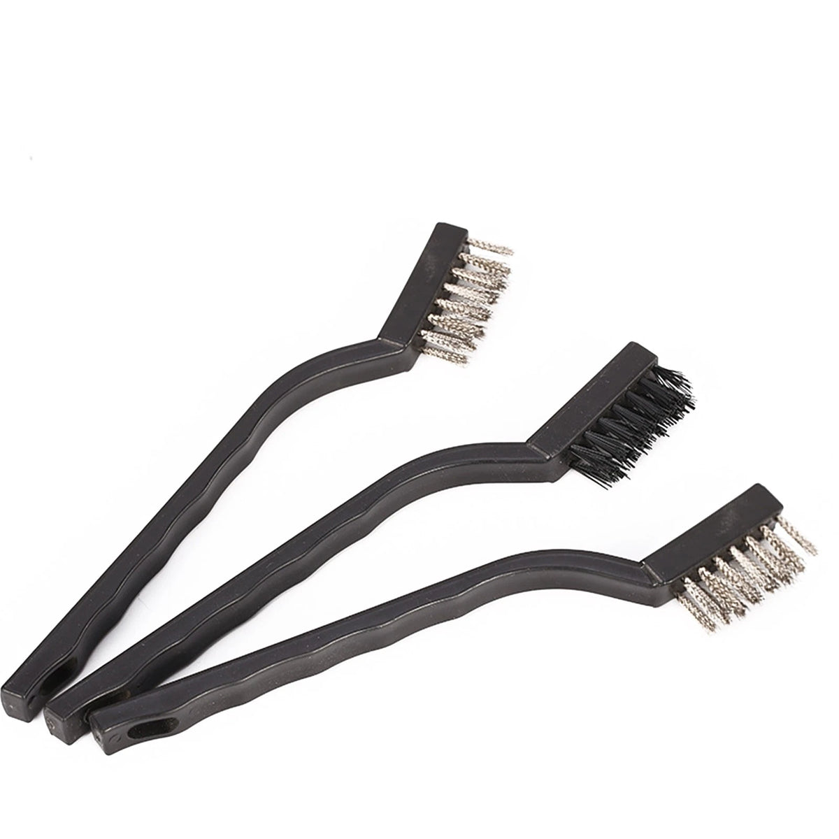 3* Steel Brush Set Small Cleaning Brushes Wire Rust Sparks Wheels Scrub 180mm E