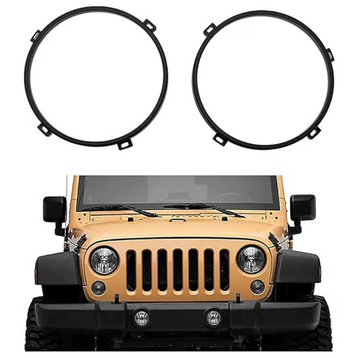 2Pcs Round Headlight Mount Bracket Rings Kits For Jeep Wrangler JK 2007-2017