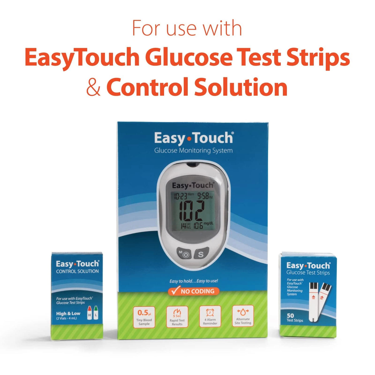 Easy Touch Control Solution Glucose Monitor Kit - Hi & 1 Count (Pack of 1)