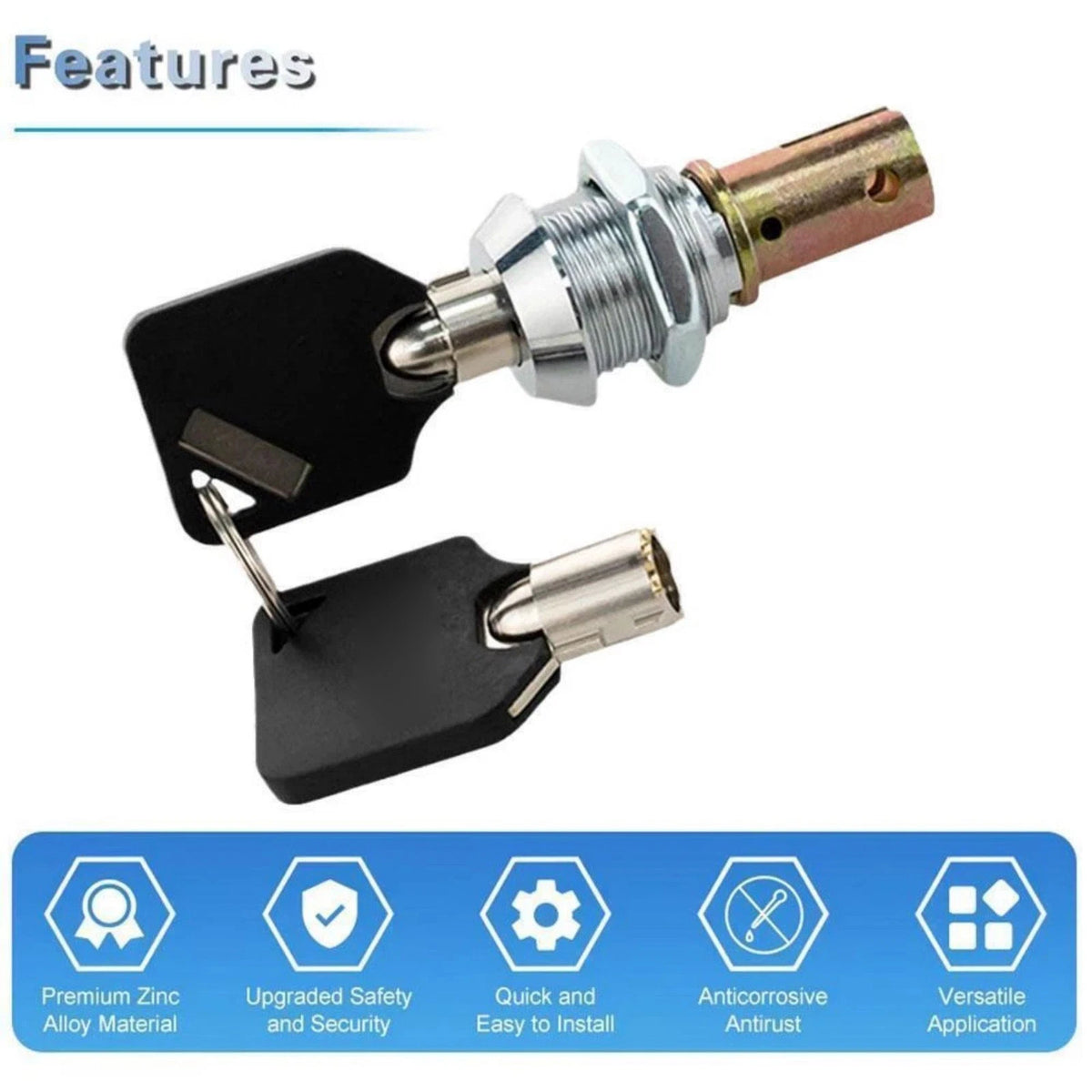 Tool Chest Lock Mechanism with Keys Replacement For Cabinets Storage Boxes