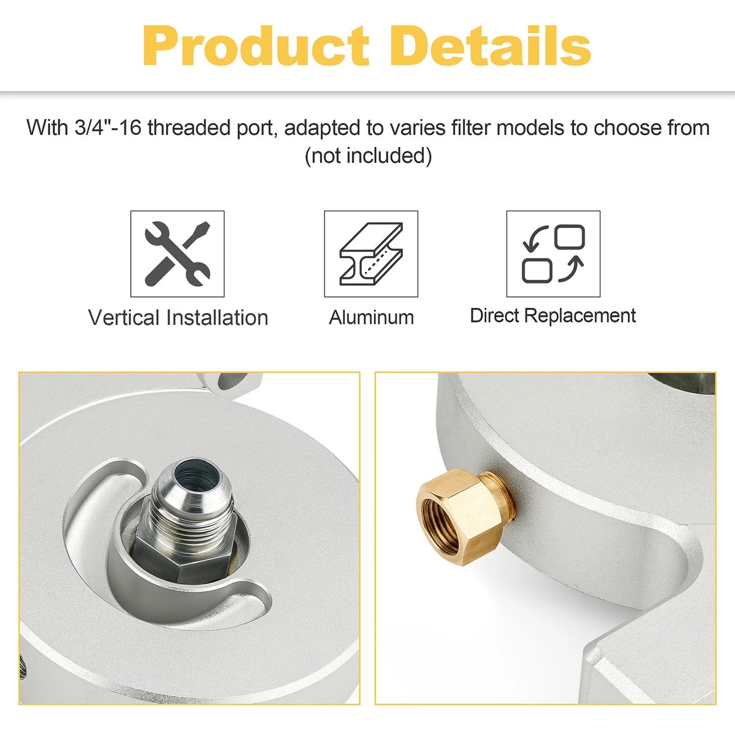 Cartridge to Spin-On Oil Filter Adapter For Ford 2N 8N 9N