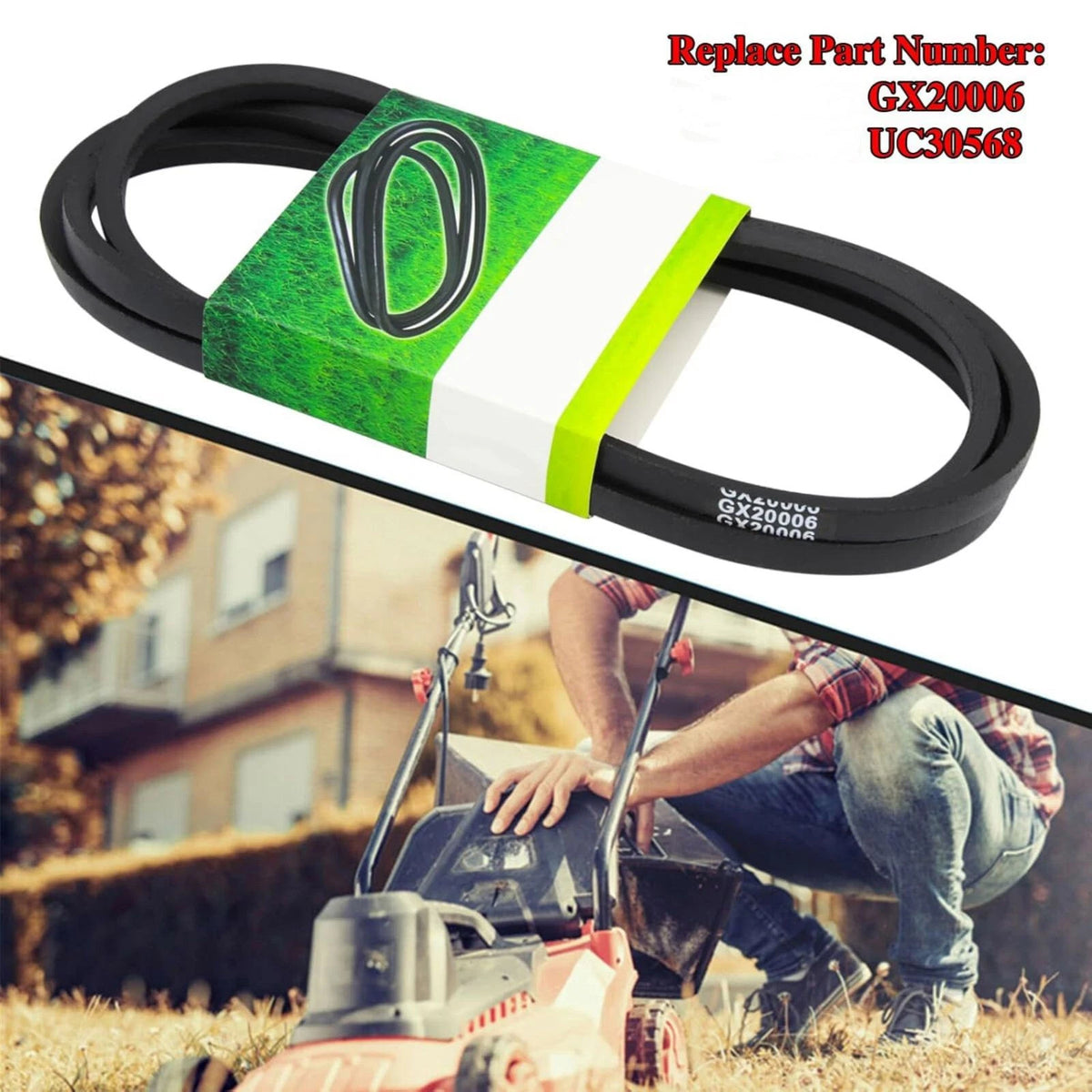0.5in/1.3cm Width Transmission Mower Drive Belt Fits For John Deere X125-X165