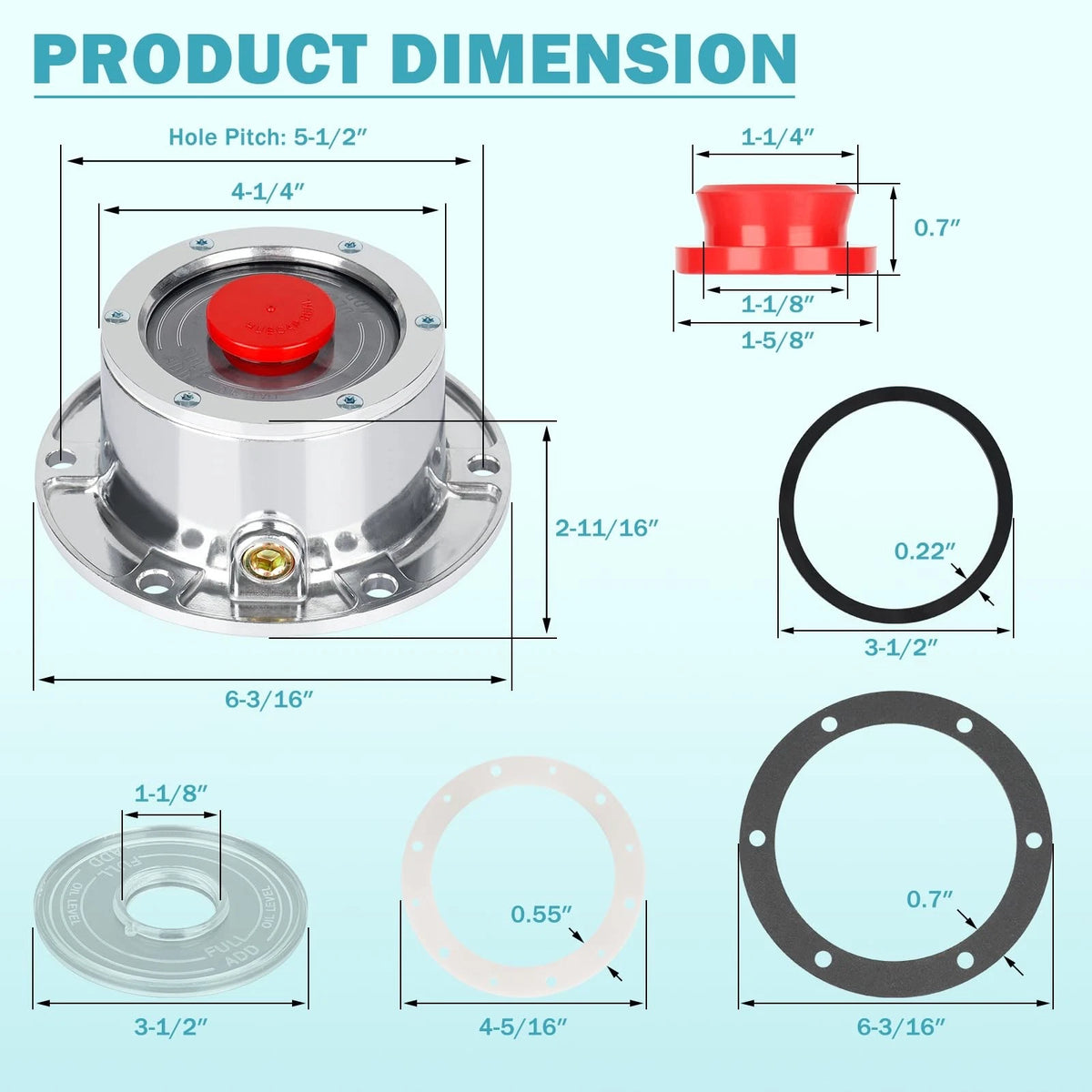 CheeMuii 343-4009 Trailer Hub Cap 4 PCS 4PCS-3434009, 4 HUBCAPS
