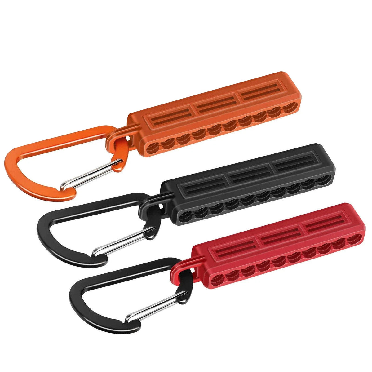 3x 1/4" Hex Bit Holder Storage Rail Power Drill Bit Organizer With Carabiner