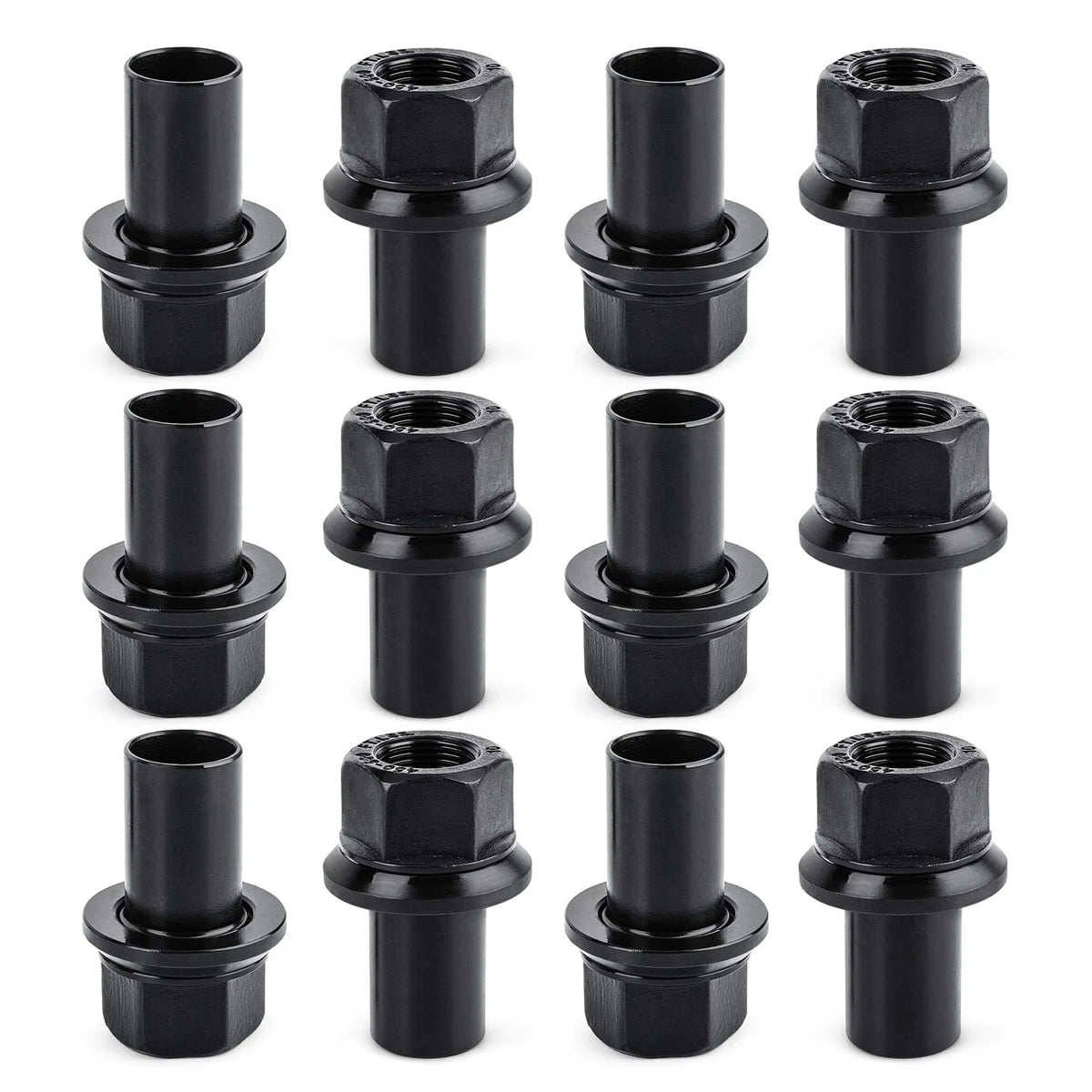 12 Pack M22-1.5 Heavy Duty Hub-Piloted Wheel Lug Nuts, 33mm Hex with 39mm
