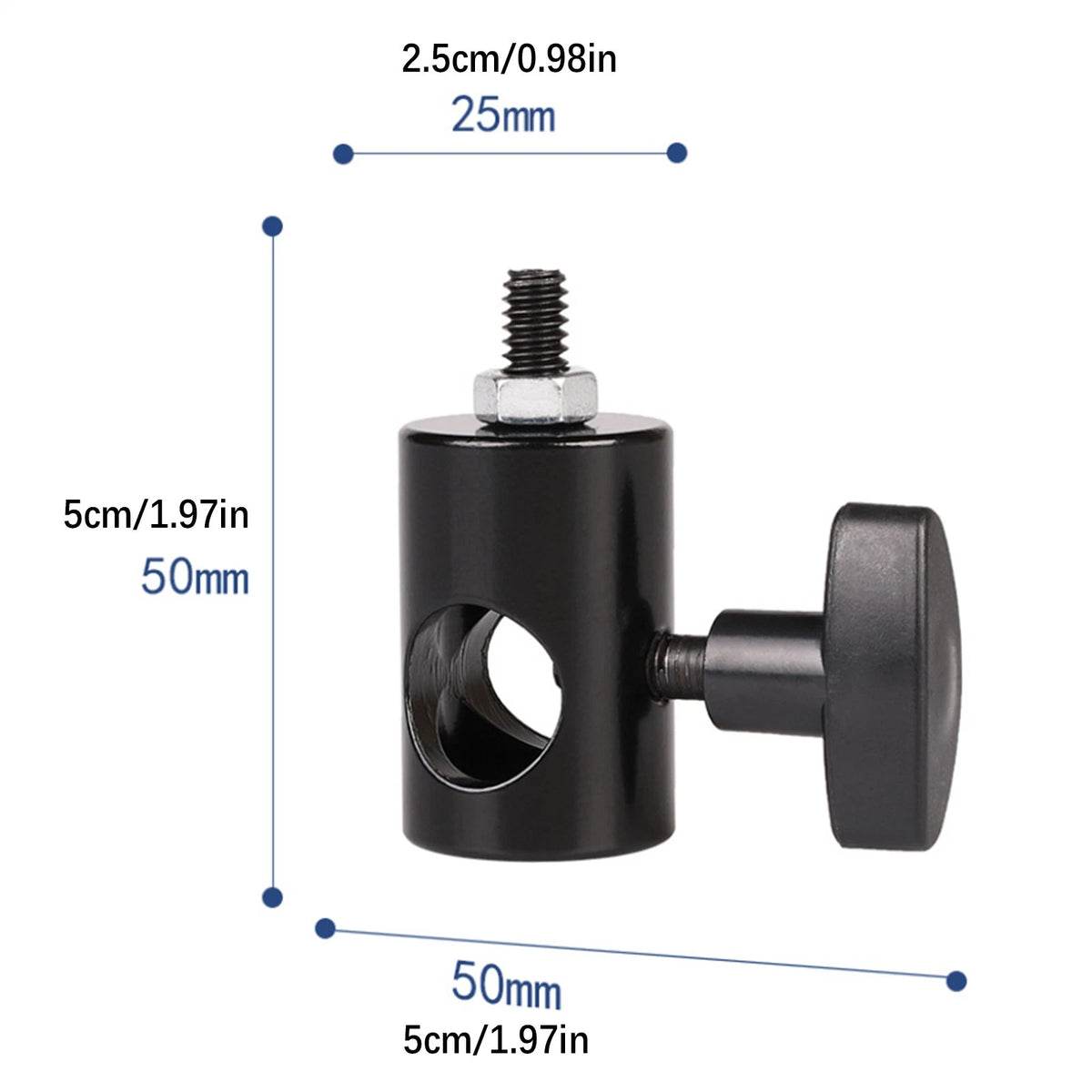 2Pcs SLR Cameras Photography Light 1/4" Screw Adapter Led Support Flash Tripod