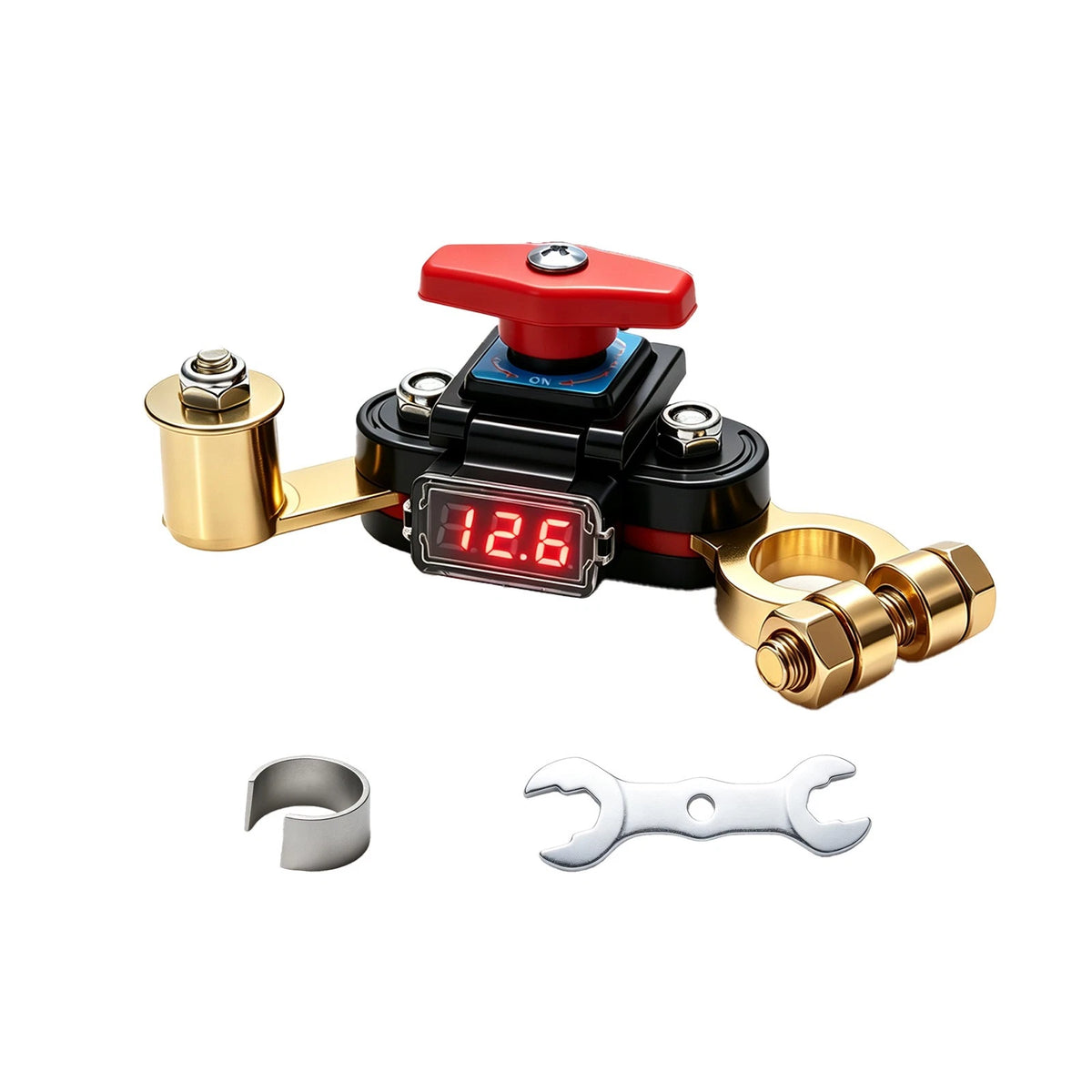 12V 24V Battery Disconnect Switch w/ LED Display Includes Wrench and Shim Kit