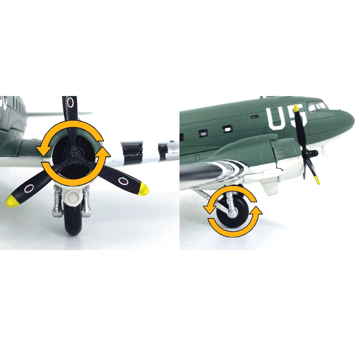 USAAF Douglas C-47 Skytrain 1/100 Scale Alloy Model Transport Aircraft Display