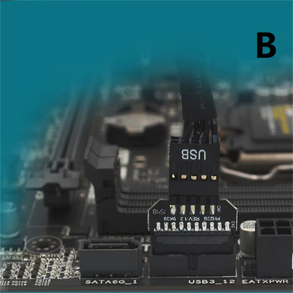 Black Panel Plug-in Adapter Computer Motherboard USB3.0 20pin To USB2.0 9pin,