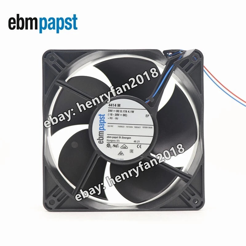 Ebmpapst 4414M Axial Fan 24VDC 4.1W 0.17A 120*120*38MM 108CFM 2wire Cooling Fan
