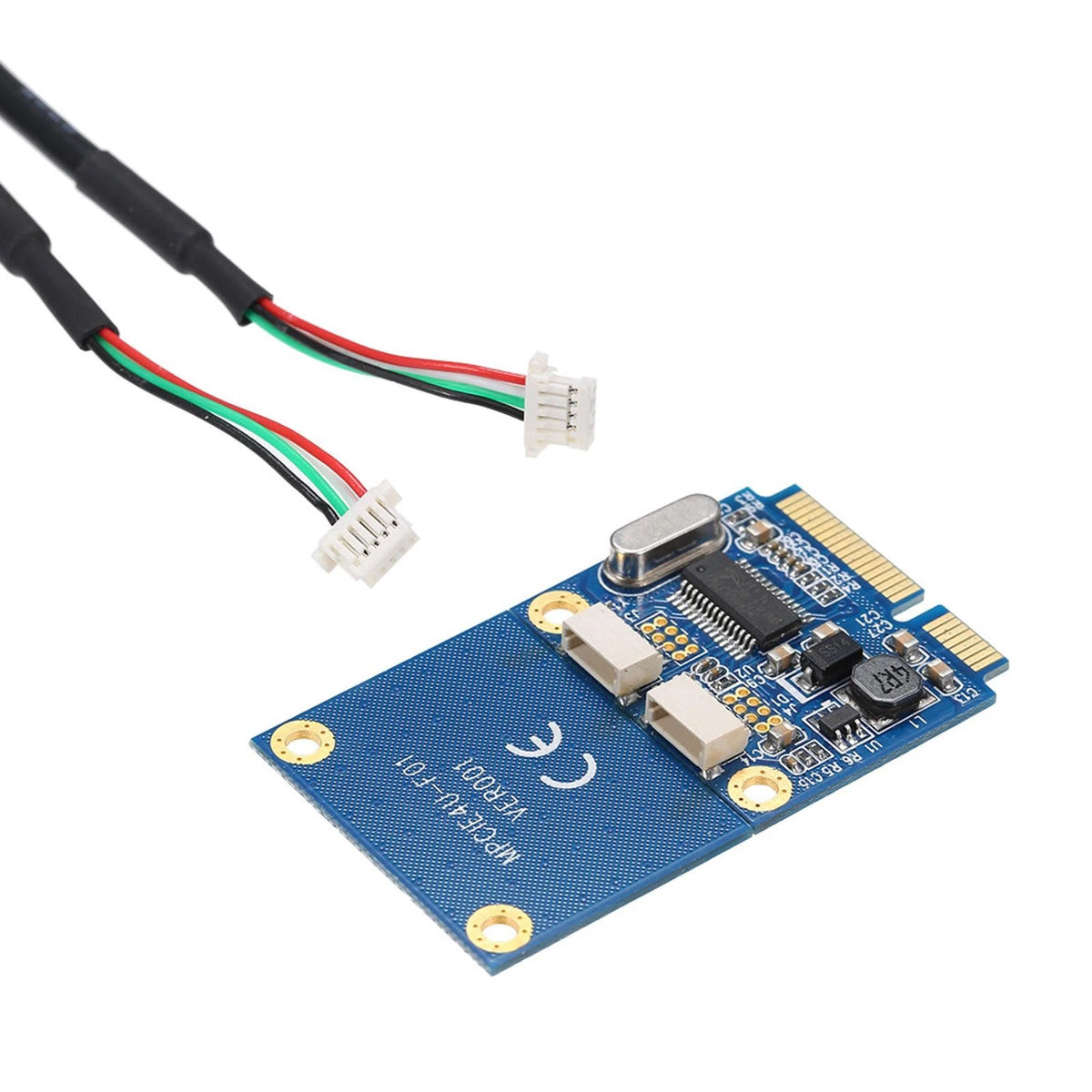 1Pcs Mini PCI-E PCI Express to 5 Pin Dual USB 2.0 Adapter Riser Expansion Card n