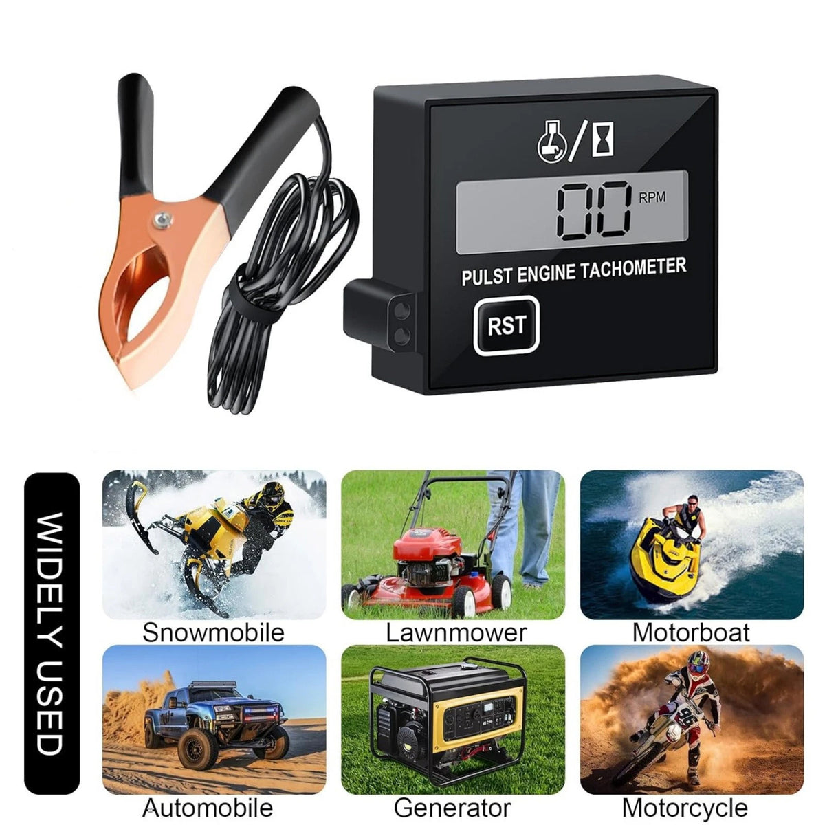 30000RPM 2 & 4 Stroke Tachometer Gauge For Small Engine Tachometer
