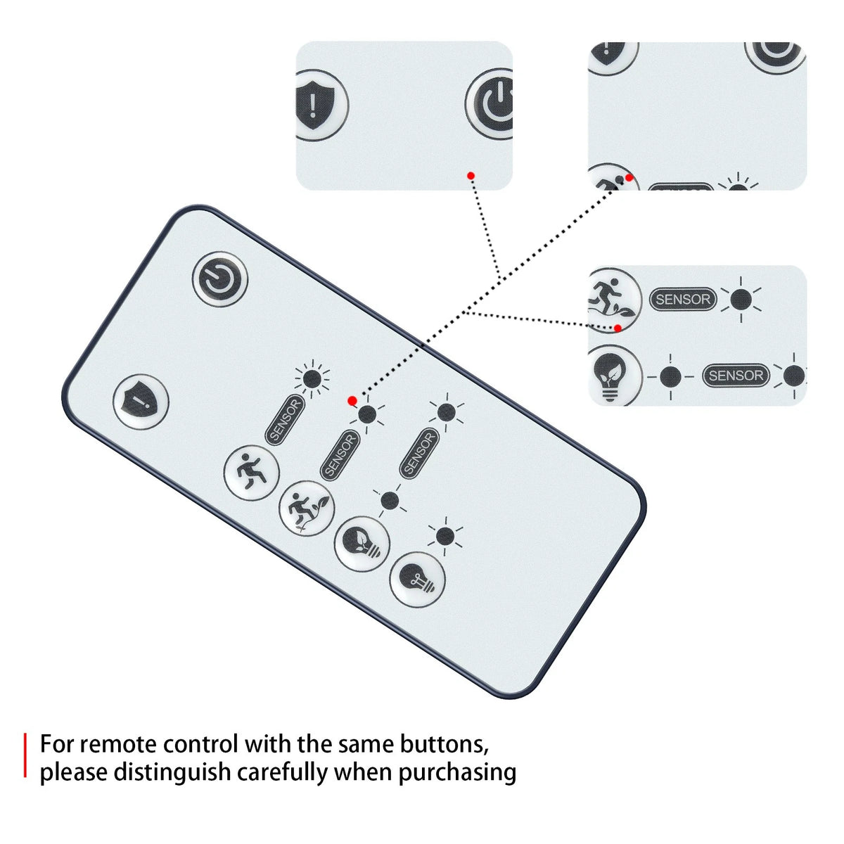 Remote Control For Ensenior 5 Motion Sensor Modes Solar Security Light
