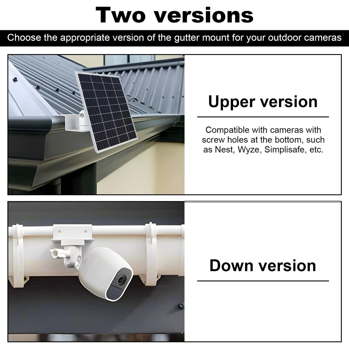 Oungy 4 PCS Universal Solar Panel Gutter Mount Compatible with Ring White
